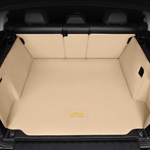 스타일카 현대 싼타페 DM 트렁크매트 풀커버 가죽 차박매트, 베이지
