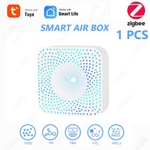 TuyaZigbee 스마트 공기 품질 모니터 CO2 미터 센서 자동 경보 VOC HCHO PM2.5 가스 측정기 온도 습도, 01 1 피스S