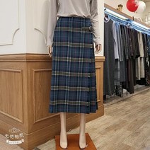[비꼴리끄] **벨트 비죠 옆 주름 H라인 스커트** B214WK3050