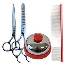 애견 5.5인치 커트가위+6인치숱가위+애견콤(중)+애견훈련종, 5.5인치 커트가위+6인치숱가위+애견콤(중)+훈련종