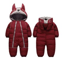 Fairy Baby 유아 유아 겨울 스노수트 코트 따뜻한 후드 점프수트 두꺼운 우주복 롬퍼 남아 여아용 1-4T 블랙.