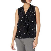 Theory 이론 여성 넥타이 스카프 상의 블랙 멀티