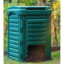 퇴비통 효소 퇴비 만들기 음식물 쓰레기 처리통 정원, 짙은 녹색