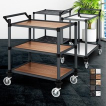 식당용 그릇 흔들림 없는 서빙 카트 소음적은 미용실 튼튼한핸드카트, 프리미엄 흑마블 2단 특대