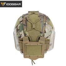 전술 배터리 파우치가있는 해상 헬멧 용 IDOGEAR 헬멧 커버 사냥 Airsoft