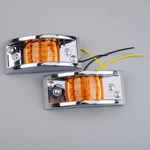 2 개/대 12 LED 앰버 밀봉 크롬 사이드 마커 라이트 클리어런스 램프 트럭 트레일러 픽업 보트 캠핑 밴