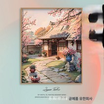 정원 디지털 유화 DIY 손으로 그린 시골 풍경 장식 그림, A790-정원8, 30*40원목인테+페인트펜슬