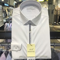 맨하탄 맨하탄 NC서면점 긴팔 폴리혼방 스판 미들 스티치라인 슬림핏셔츠(화이트)