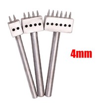 라운드 홀 펀치 샤프 헤드 교체 가능 찌르기 인두 이동식 수제 DIY 가죽 도구 블랙 행 컷 펀칭, 23 4mm Sliver set