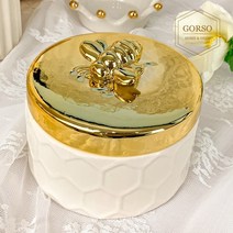 고르소 고르소 북유럽 장식 세라믹 황금 꿀벌 악세서리 정리함 소품 다용도 보관함, 단품