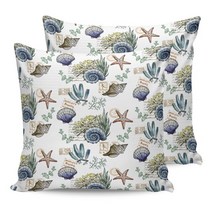 조개 쿠션 핑크벨벳 방석 쇼파 대형 야외 방수 베갯잇 오션 비치 우드 그레인 불가사리 쉘 소파 케이스 장식 베개 커버 2 개 4, [05] 60 x 60cm x 2, [09] LEX10828