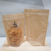 잡곡 분말 건어물 곡류 소분포장 전면투명후면크라프트 스텐드 지퍼봉투, 1호)13x20+3.5