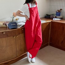 이중 빅 포켓 스트링 조거 롤업 오버롤 멜빵 바지 점프수트 팬츠 (3color)