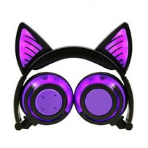 LINX 블루투스 이어폰 고양이헤드셋 유튜브장비 개인방송장비, 옐로우