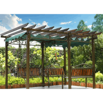 옥상 테라스 파고라세트 정자 원두막 오두막 휴식공간, 격자 3면 좌판 테이블 상보 247x167cm