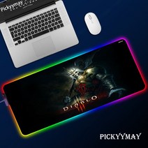 레이저 게이밍 키보드 마우스 대형 패드 게임용 RGB 디아블로3 컴퓨터 XL 불빛 책상 매트 카펫 장패드, 400x900x4mm, SS007 Diablo (50)