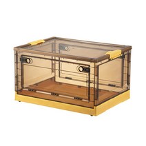 지오리빙 접이식 폴딩박스 수납정리함 오픈형 리빙박스, 폴딩박스 옐로우, 대 (82리터)