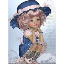 재봉 수예 5D DIY 다이아몬드 그림 큰 눈 소녀 전체 라운드 드릴 장식 키트 라인 석 드로잉 룸 선물, 02 A4710_01 30*40cm