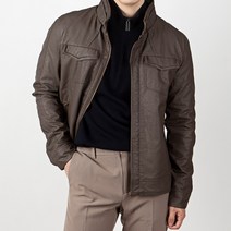 스타일에스 남자 차이나카라 플라켓 바이커 기모안감 가죽 라이더 자켓