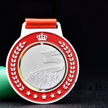 러닝 러너 골드 메달 트로피 상 목 리본 익스프레스 다양한 기념품 학교 스포츠 제작, blank of back side, Silver medal E