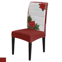식당용의자 대리석식탁 의자 눈사람 크리스마스 트리 눈송이 붉은 격자 무늬 커버 식당 스판덱스 스트레치 시트 홈 오피스 장식 책상 케이스 세트, [02] 6pcs Chair Cover, 13 HZF04943