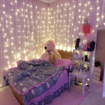 아트박스/위드마켓 300구 투명선 LED 커튼 웜색 지니전구(2Mx2M)