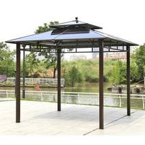 2.5m 파고라 파걸러 학교 방갈로 바베큐장 파골라, 3X3m 4단 파빌리온 + 이중 커튼