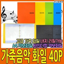 도리미 고품격 음악화일 40P 가죽 고급 악보화일 A4 파일 바인더형, 연두(Yellow Green)