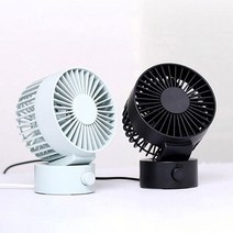 테이블 탁상용 미니 휴대용 선풍기 이중 날개 저소음 각도 조절 USB 보조선풍기, 파스텔블루