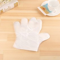 음식물처리기 100pcs 주방 일회용 장갑 명확한 음식 장갑 생 닭고기를 취급하는 레스토랑을위한 친환경 일회용 플라스틱 장갑, 100개