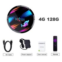 9.0 스마트 TV 박스 H96 max 안드로이드 넷플릭스 유튜브 HD 8K 구글 보이스 어시스턴트 맥스 티비 영화 감상 드라마 디지털 연결 호환 인터넷 장치, [03] UK Plug, [03] 4G 128G, 03 4G 128G_04 AU Plug