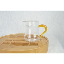 한차원 거름망 일체형 티포트 유리숙우 노랑 350ml