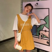 가바바 여성 원피스 허리 조절 가능 편한 캐주얼룩 미니원피스 G34408