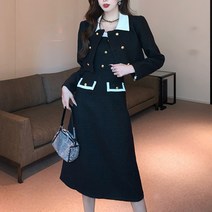 넷투넷코리아 여성 정장자켓 H라인 모직 원피스 세트 하객 투피스