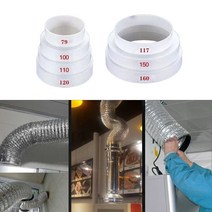 인라인 덕트 환풍기 범용 배기 호스 어댑터 Pvc 커플 링 파이프 커넥터 피팅 직경 80-200 Mm 공기 환기 시스템 용 감속기, [01] A