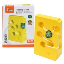 비가 치즈 실꿰기 놀이 구멍 구슬 끼우기