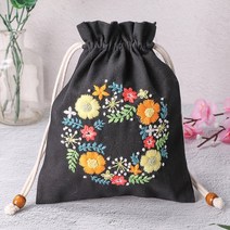 보조 주머니 파우치 가방 초보용 자수 diy 정성 선물, 별이 빛나는 밤 [소재팩 + 보조자수스트레치]