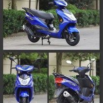 125cc 전기 전동 스쿠터 킥보드 오토바이 바이크 야마하 슈퍼 이글, 단일사이즈, 쿨 아이스 블루 컨트리