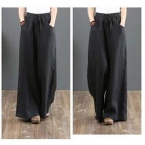 멋스러운 데일리 와이드밴딩 여성 캐주얼 통바지 린넨팬츠 8색