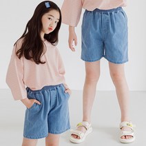 미니로이 브리 여아 남아 공용 주니어 키즈 아동 초등학생 중학생 데님 청 반바지