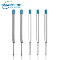 금속 군사 전술 펜 학교 학생 사무실 볼펜 비상 유리 차단기 자기 방어 EDC 용품, 5Pcs blue refills