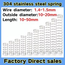 스프링 스테인레스 스틸 압축 외경 와이어 직경 1.4-1.5mm 10-20mm 길이 10-50mm 로트당 10 개, [02] 1.5mm(10pcs), [07] 11mm, [09] 15mm