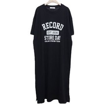 루즈핏 RECORD 옆트임 롱원피스