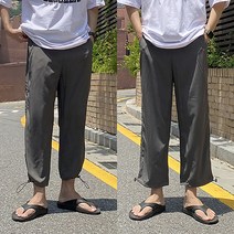 남자 여름 시원한 밑단 ﻿조절끈 스트링 냉장고 조거 팬츠 2color