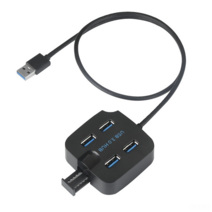 DFMEI USB3.04 허브 4- 포트 와이어 믹서 USB 세미퍼 휴대폰 브래킷 3.0HUB 컴퓨터 확장 및 1 개의 드래그 4, 하얀색