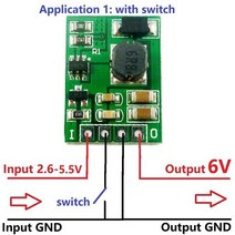 강압기 10x DC-DC 3V 4.2V 5V 6V 9V 12V Enable ON/OFF 스텝 업 부스트 컨버터 전압 전원 모듈, 01 6V(no Pin)