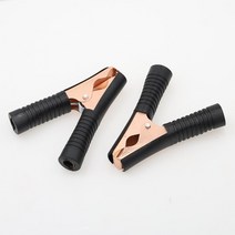 케이블트레이 실리콘전선 와이어메쉬 악어클립 자동차 배터리 용 100a 악어 클램프 레드 블랙 90x75x18mm 스파크 충전 액세서리 호환 지원, 블랙 2개