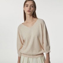 마리끌레르 캐시미어 브이넥 홀가먼트 니트 탑 MACCKN10M9