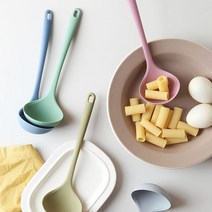 이음새없는 부드러운 실리콘 국자 26CM 안심 알뜰 키친툴 국물요리, 핑크, 그레이, 핑크, 블루, 그린, 올리브