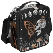 Lakefvgk Abstract Water 미식 축구 도시락 가방 아동용 쿨러 백 재사용 가능한 도시락 용기 단열 도시락 가방, Butterflies Skulls Mushroom Mo